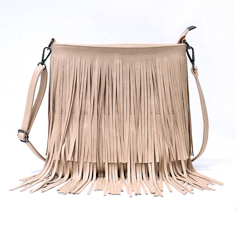 Wholesale PU Shoulder Diagonal Tassel Bag